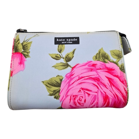 kate spade Handbags - Kate Spade Blue Pink Cabbage Rose Mini Handbag